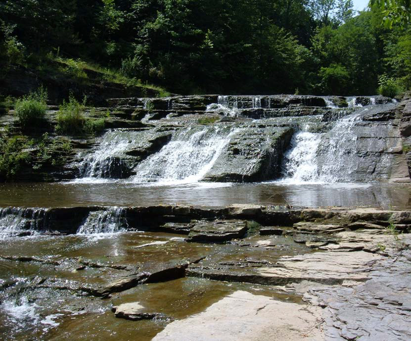 Photo of a waterfall in the Onesquethaw Coeymans Watershed