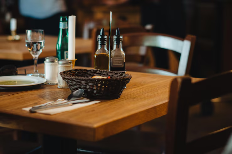 photo of a restaurant table